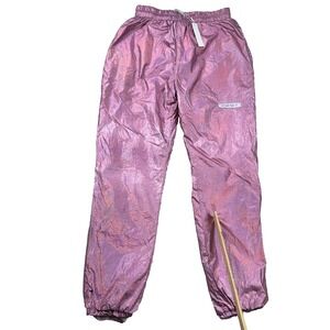 My Mum Made It Pants Womens Sm Parachute Shiny Pink Mesh Lined Hip Hop Dance